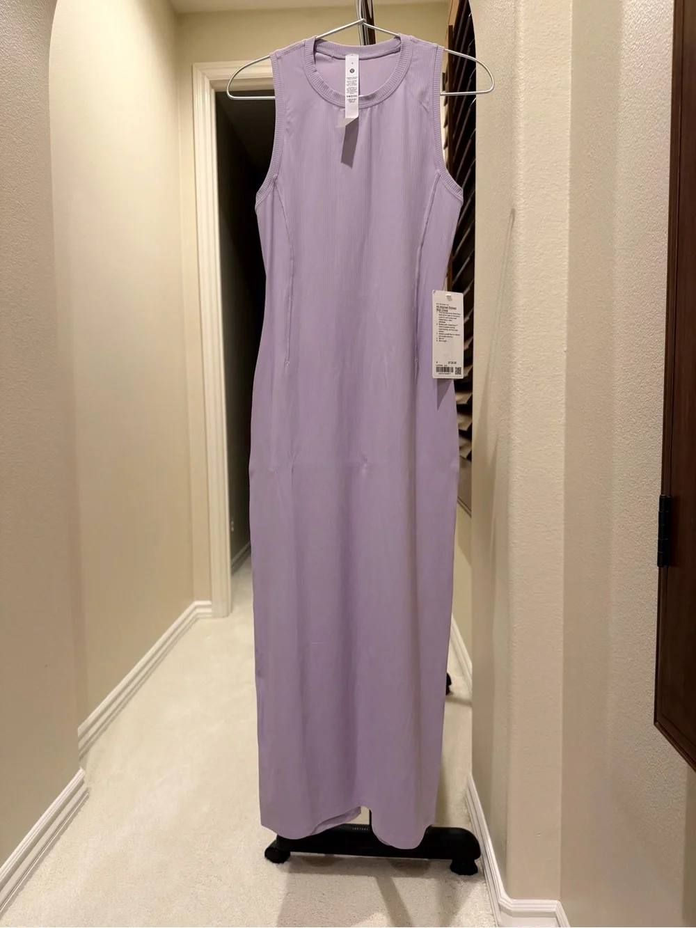NWT Lululemon All Aligned Ribbed Midi Dress Lilac Ether LILE Size 4